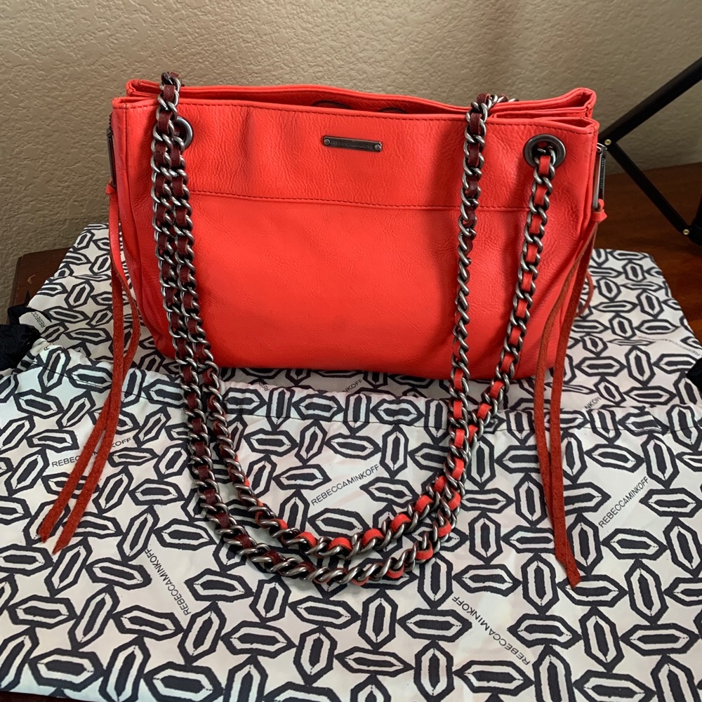 Rebecca Minkoff coral leather handbag